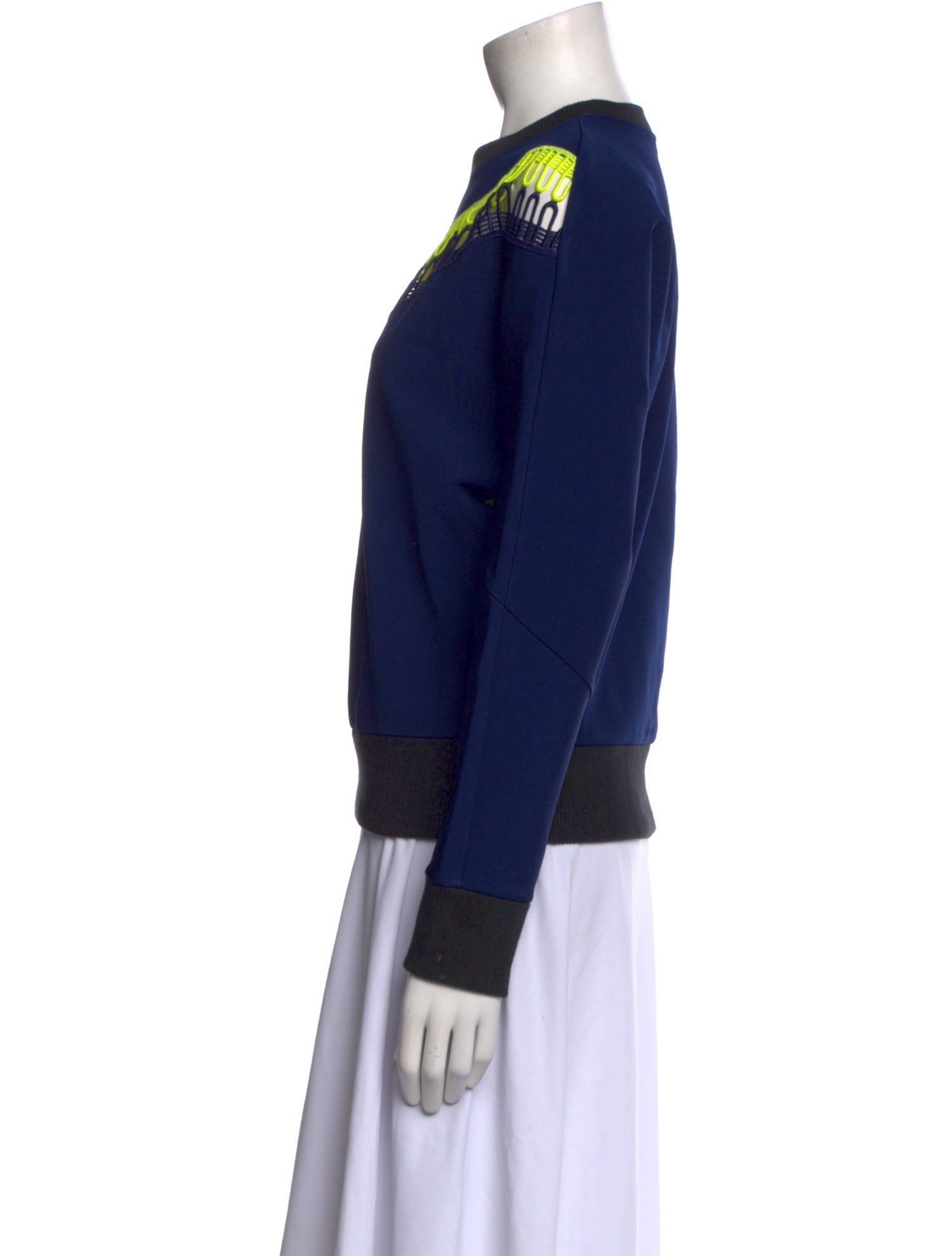 Christopher Kane Colorblock Pattern Crew Neck Sweatshirt